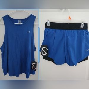 TLF short and tank top blue set. Size M